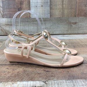 4/$20 Stuart Weitzman Peach Slingback Wedge Sandals